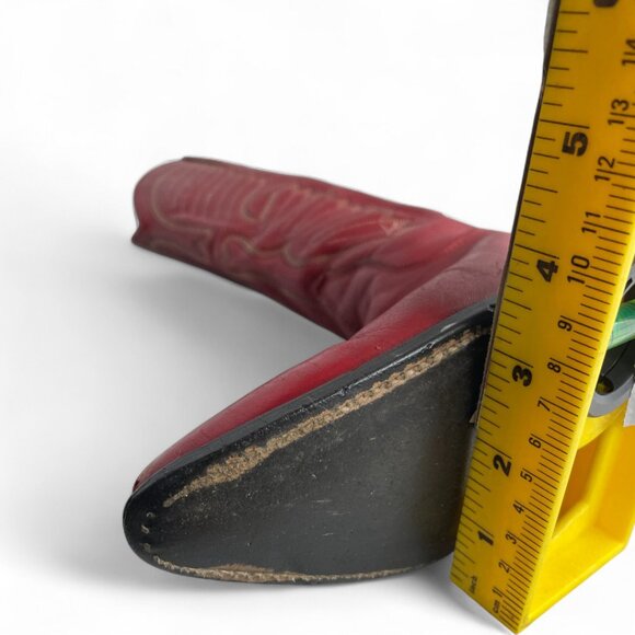 Texas Red Leather Western Cowboy Cowgirl Boots Women's 6.5 M - Picture 13 of 14